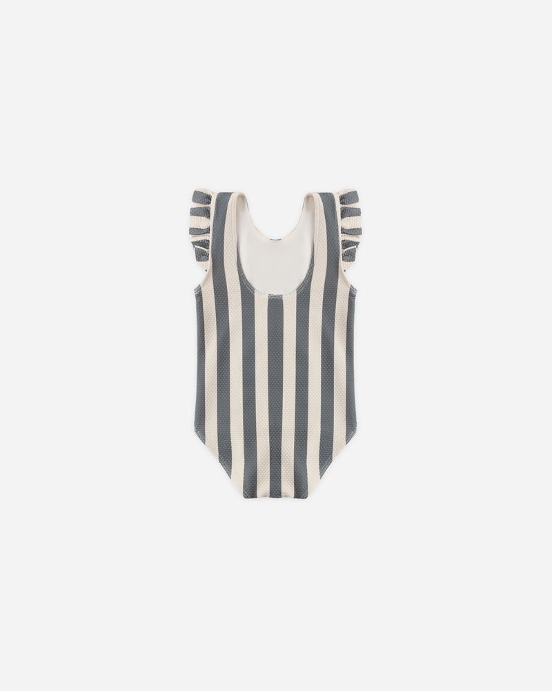 Scoop Back One-Piece Swimsuit | Retro Ocean Stripe