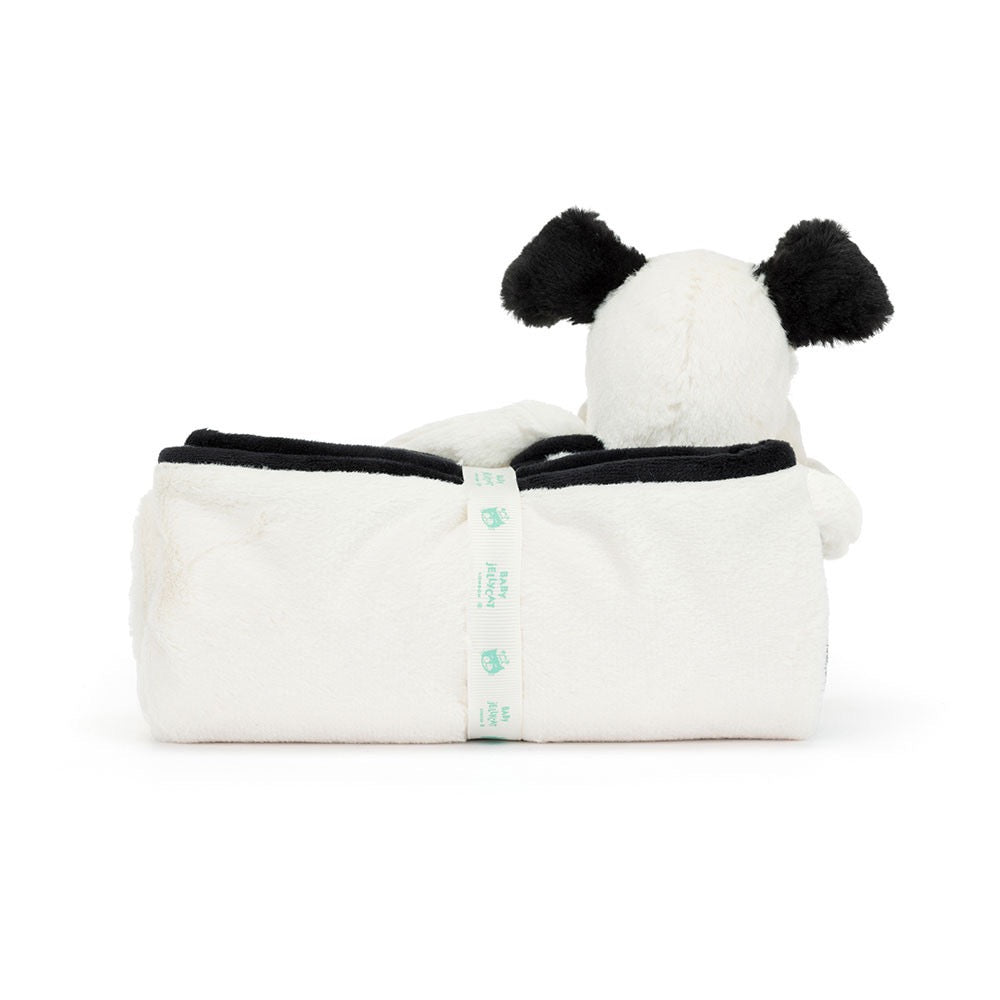 Bashful Black and Cream Puppy Blankie