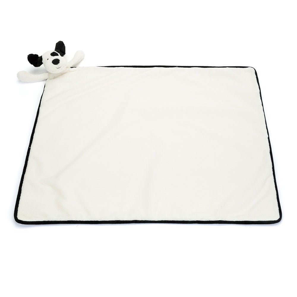 Bashful Black and Cream Puppy Blankie