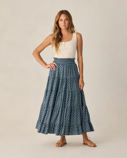 Ruffle Tiered Maxi Skirt || Ditsy
