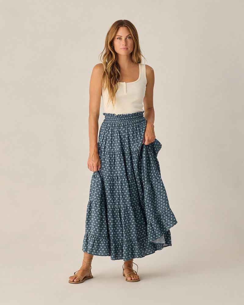 Ruffle Tiered Maxi Skirt || Ditsy