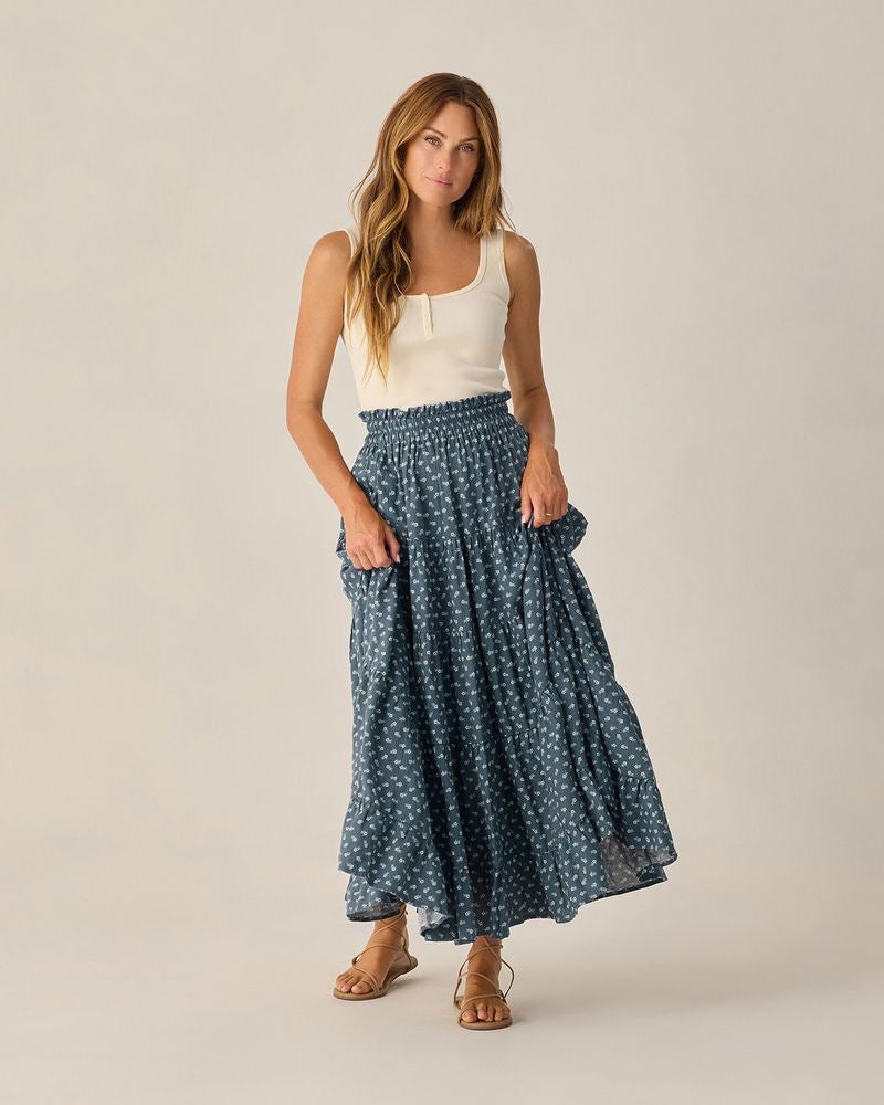 Ruffle Tiered Maxi Skirt || Ditsy