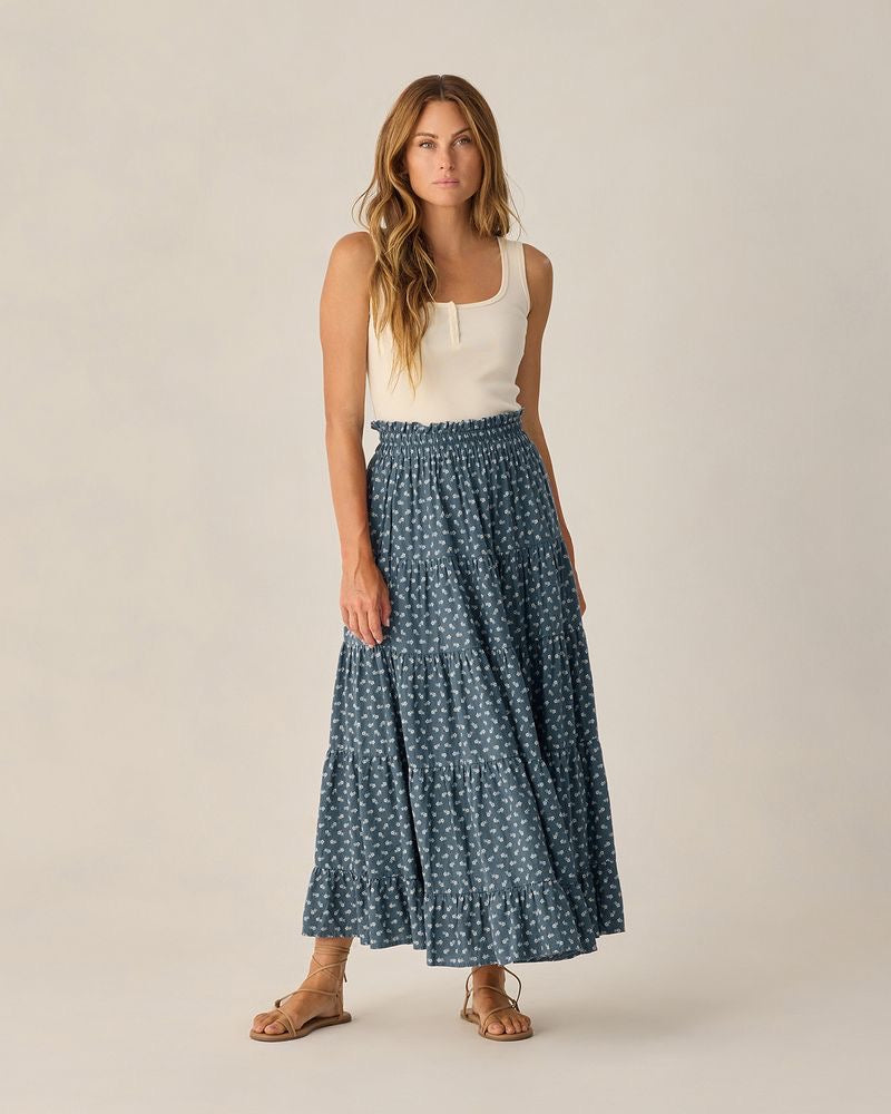 Ruffle Tiered Maxi Skirt || Ditsy