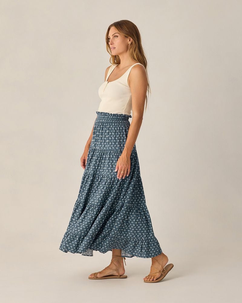 Ruffle Tiered Maxi Skirt || Ditsy