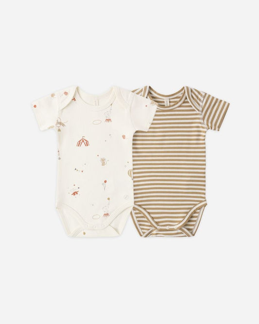 Short Sleeve Bodysuit Pack | Carnival/Honey Stripe