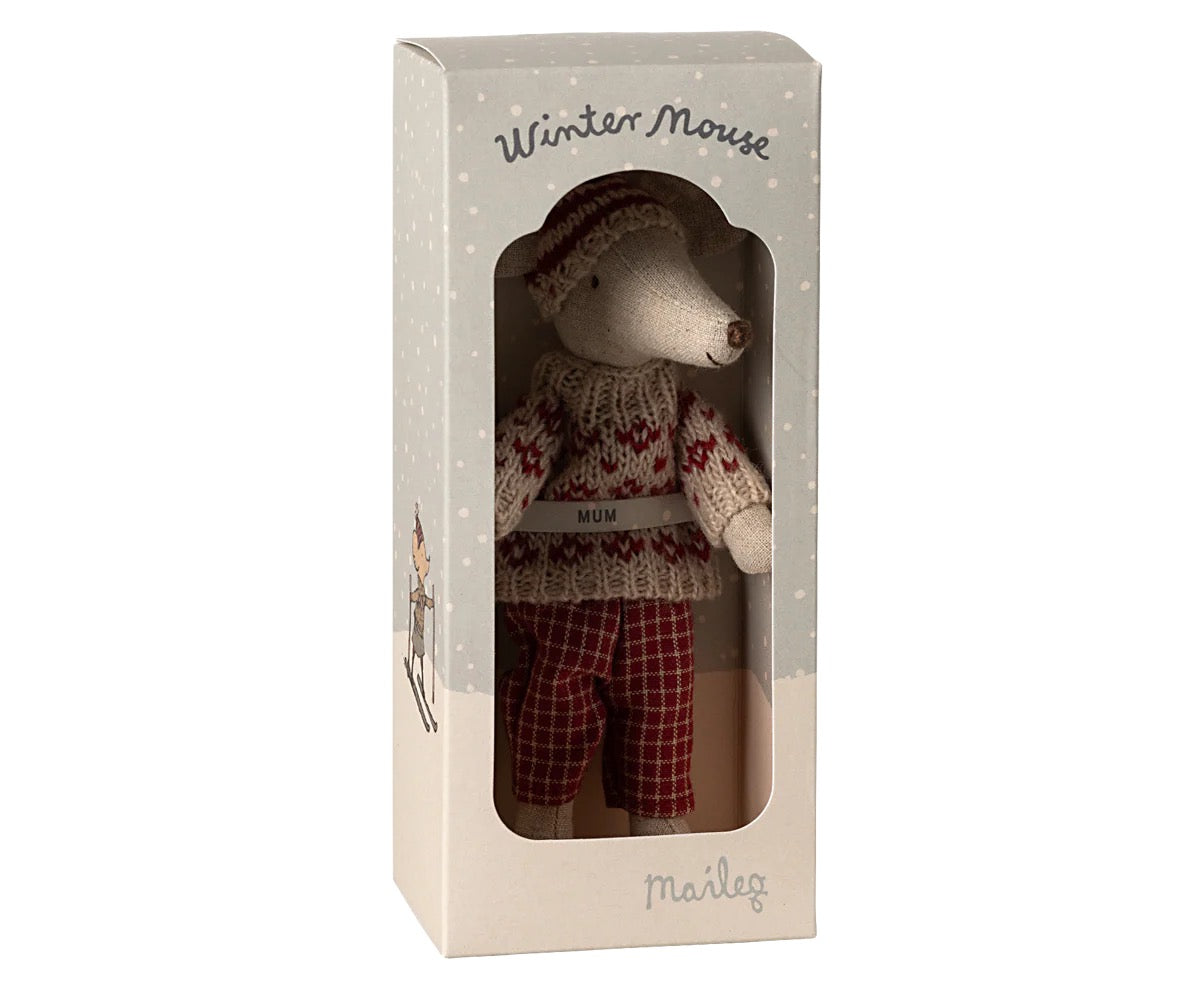 Winter Mouse Ski Set | Mum/Red