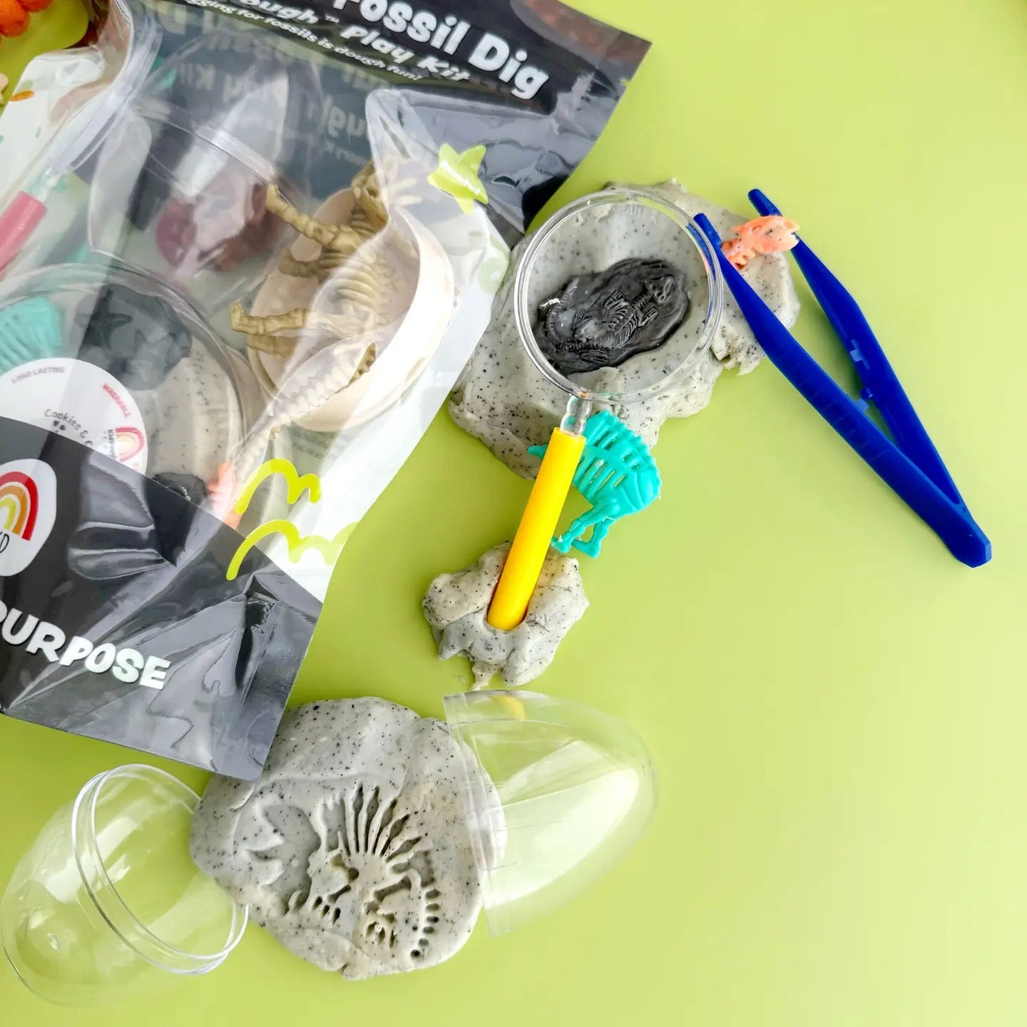 KidDough Play Kit | Dinosaur Fossil Dig