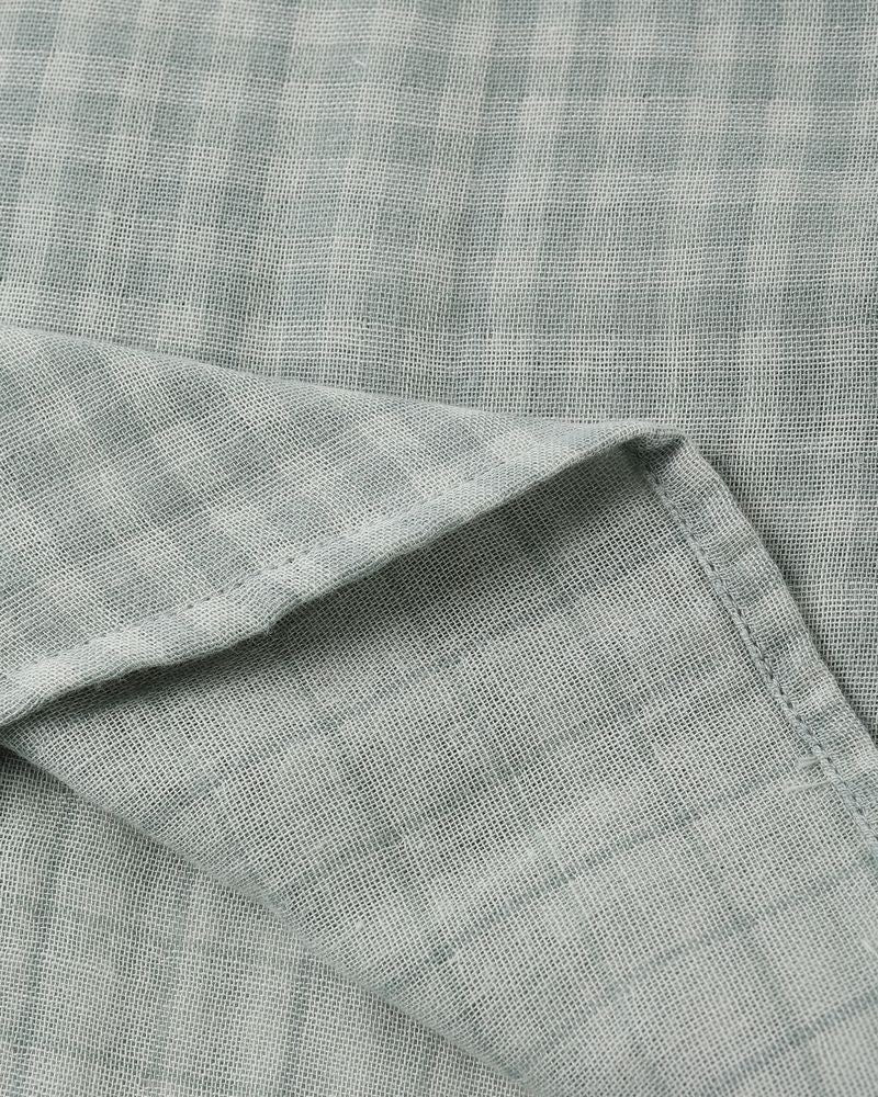 Collared Short Sleeve Shirt | Green Gingham