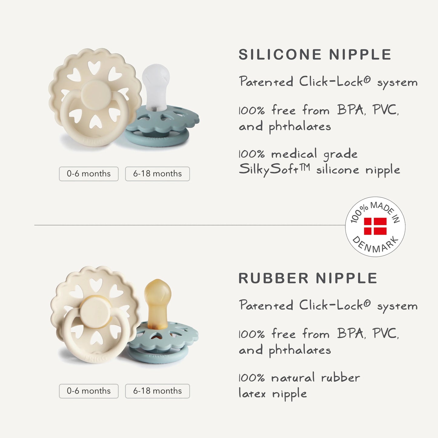 FRIGG Anderson Fairytale Natural Silicone Pacifier | Cream/Blush