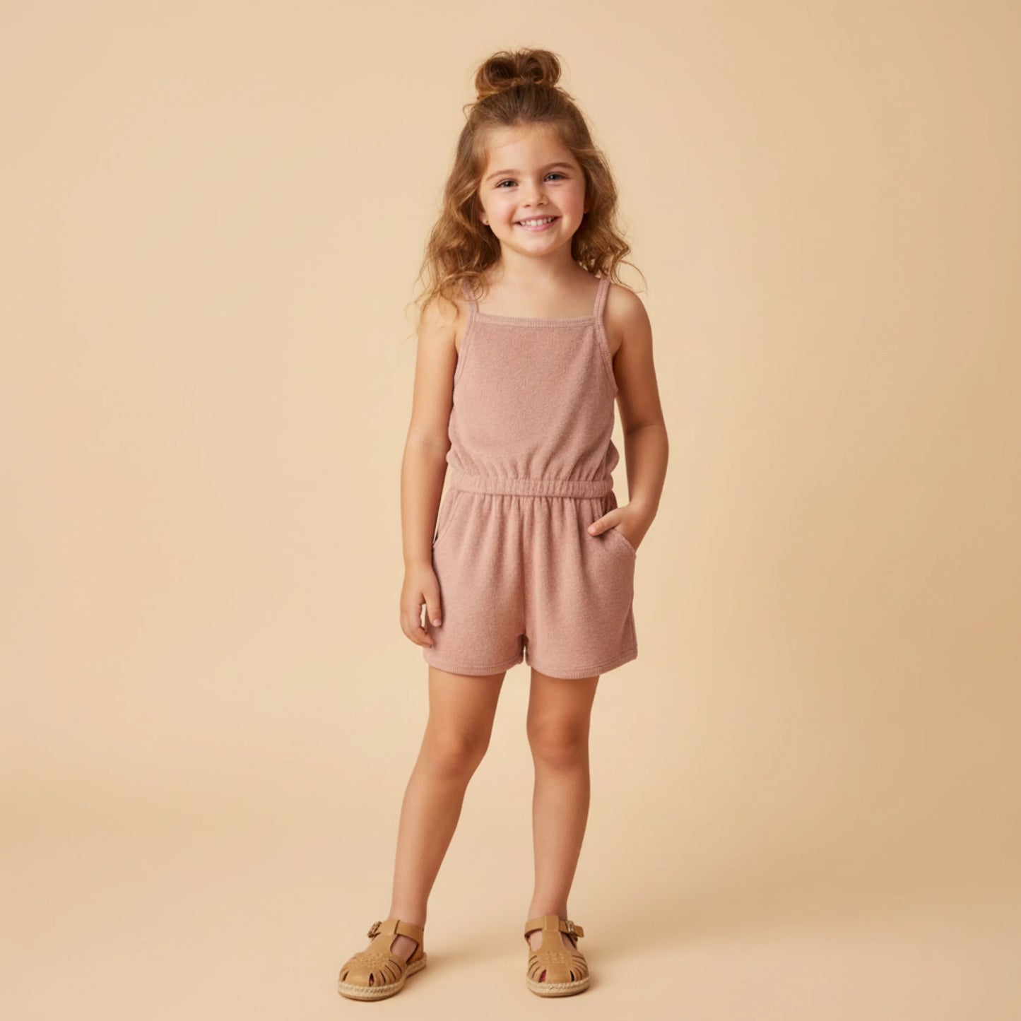 Organic Tank Romper | Clay