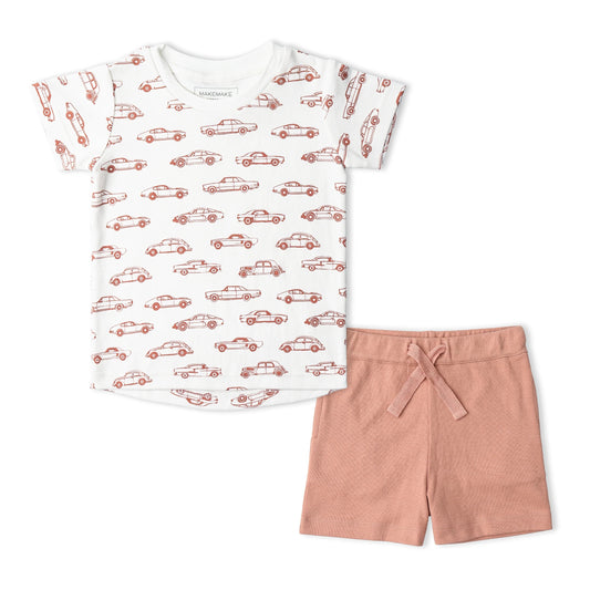 Organic Tee & Short Set | Cars