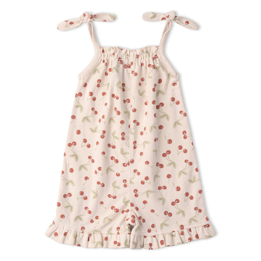 Organic Ruffle Jumpsuit | Cherry