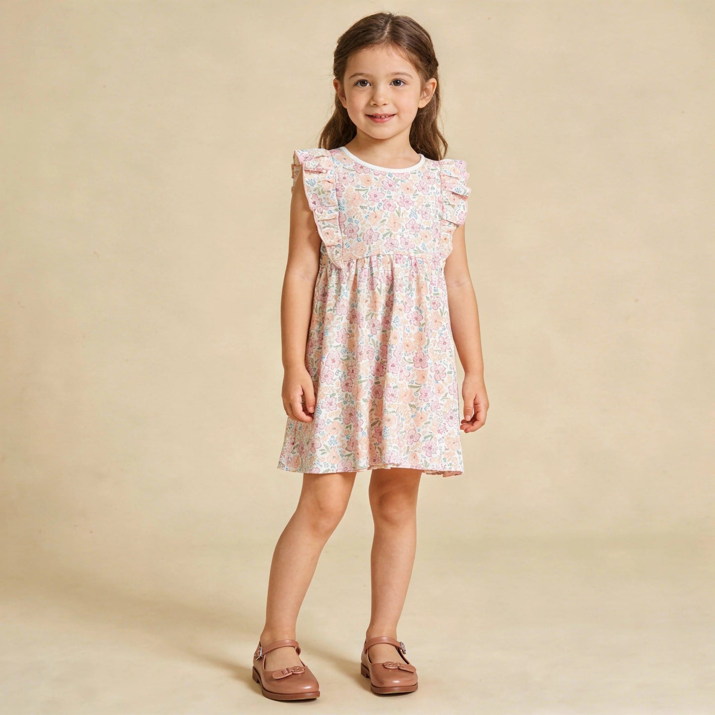 Organic Flutter Dress | Peony