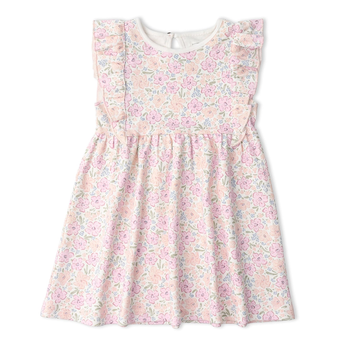 Organic Flutter Dress | Peony