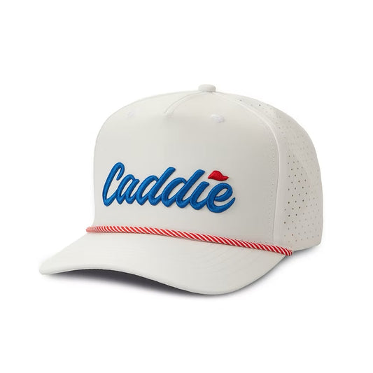 Youth Caddie Solid Performance Rope Hat | White/Red/Blue