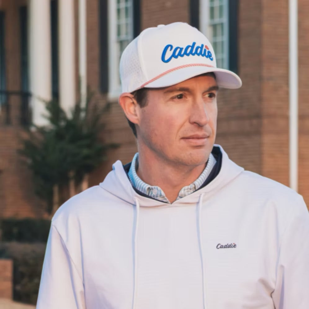 Adult Caddie Solid Performance Rope Hat | White/Red/Blue