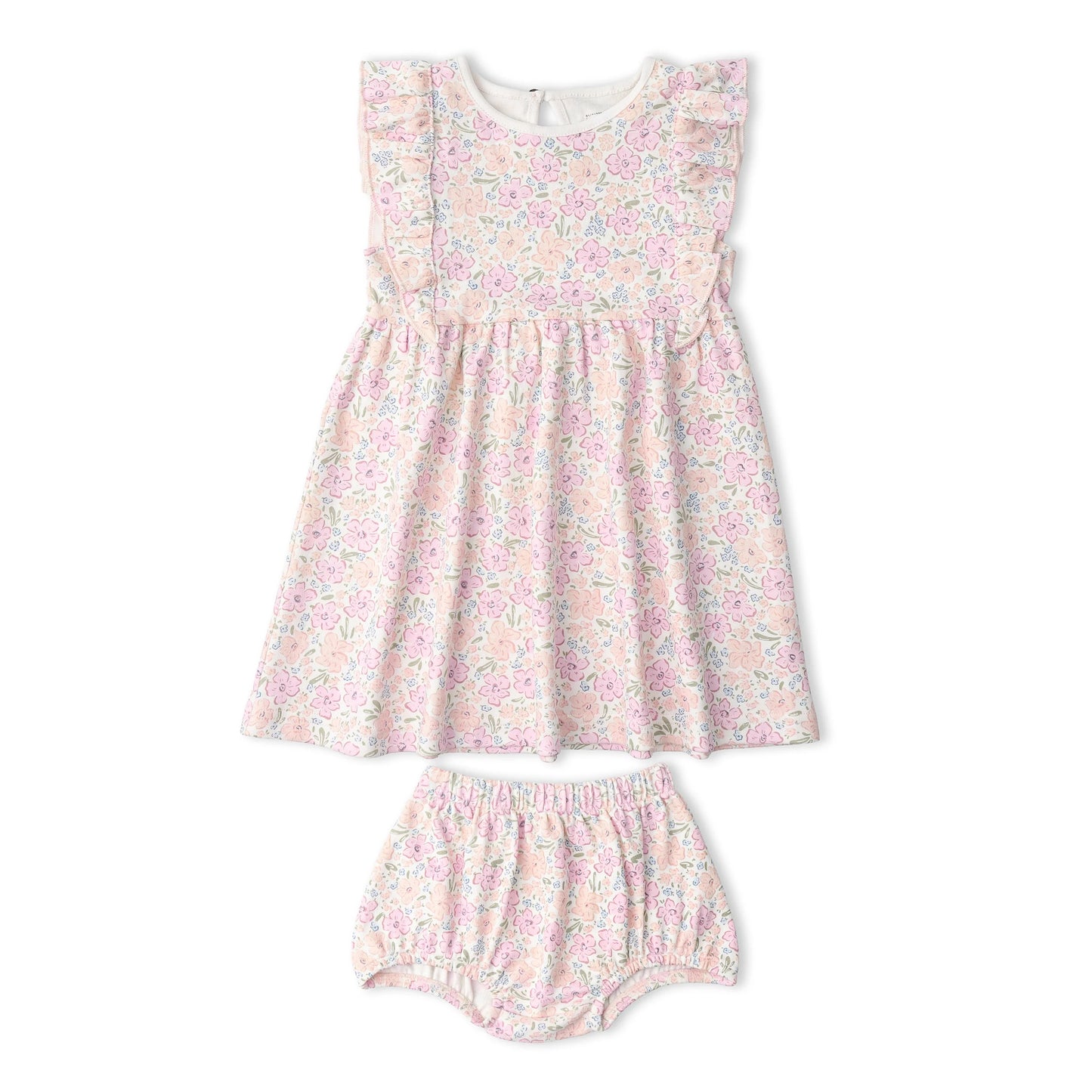 Organic Flutter Dress | Peony