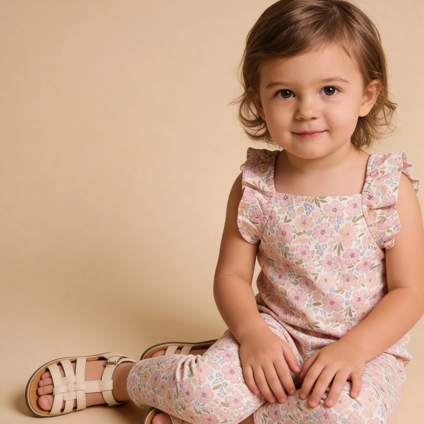 Organic Flutter Romper | Peony