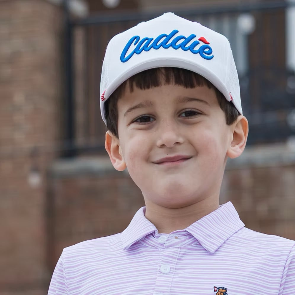 Youth Caddie Solid Performance Rope Hat | White/Red/Blue
