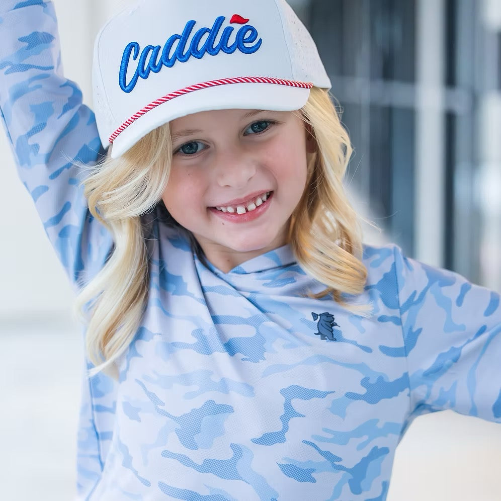 Youth Caddie Solid Performance Rope Hat | White/Red/Blue