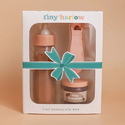 Tiny Tummies Puree and Milk Bottle Set For Doll | Chocolate