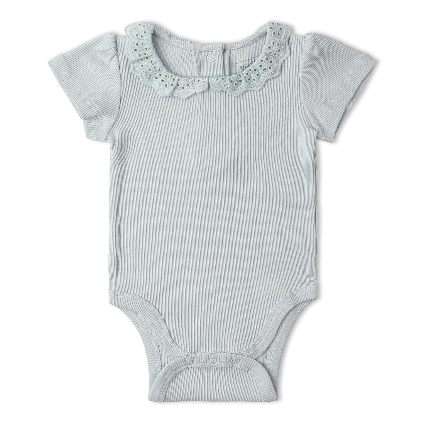 Organic Lace Collar Onesie & Tights Set | Fog