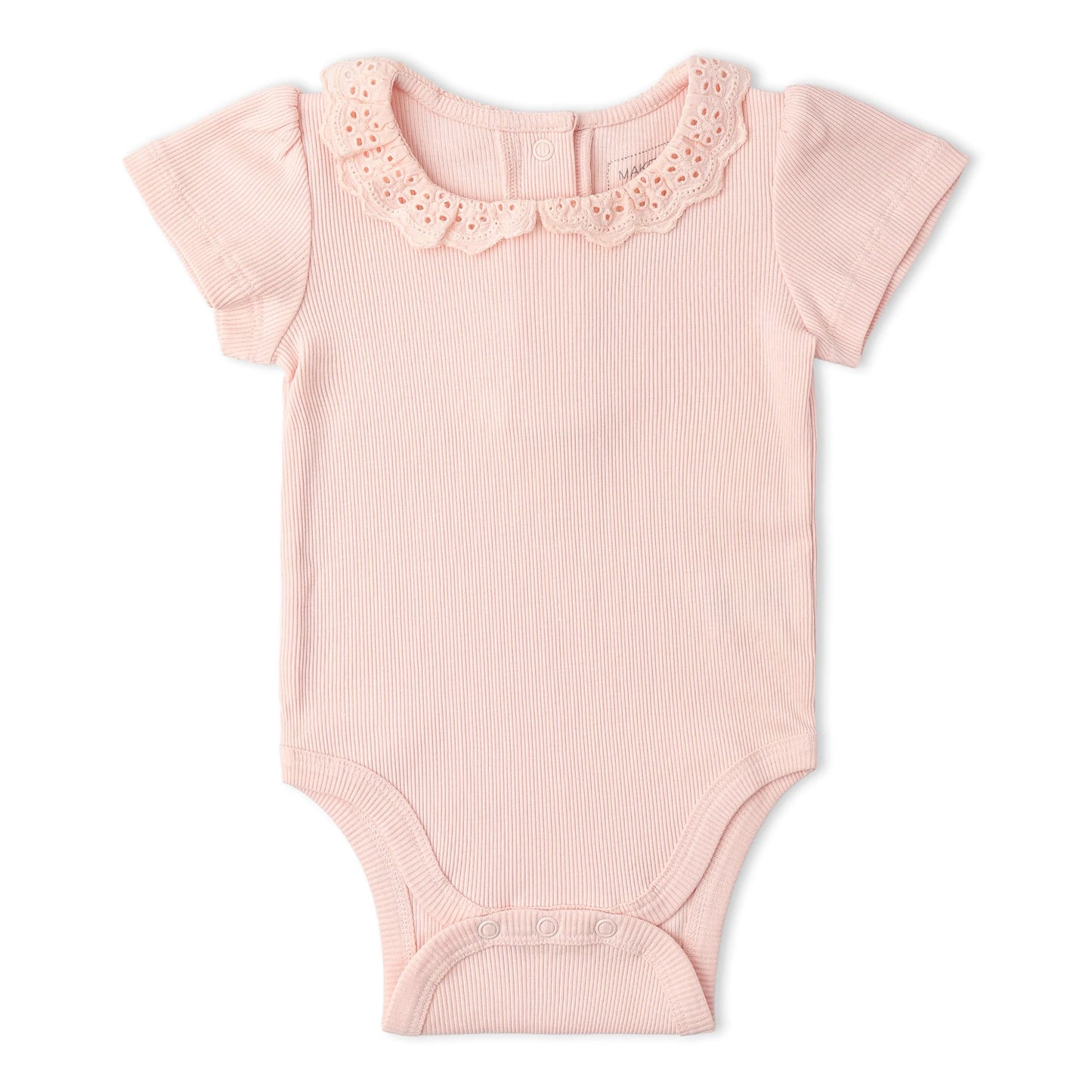 Organcic Lace Collar Onesie & Tight Set | Blush