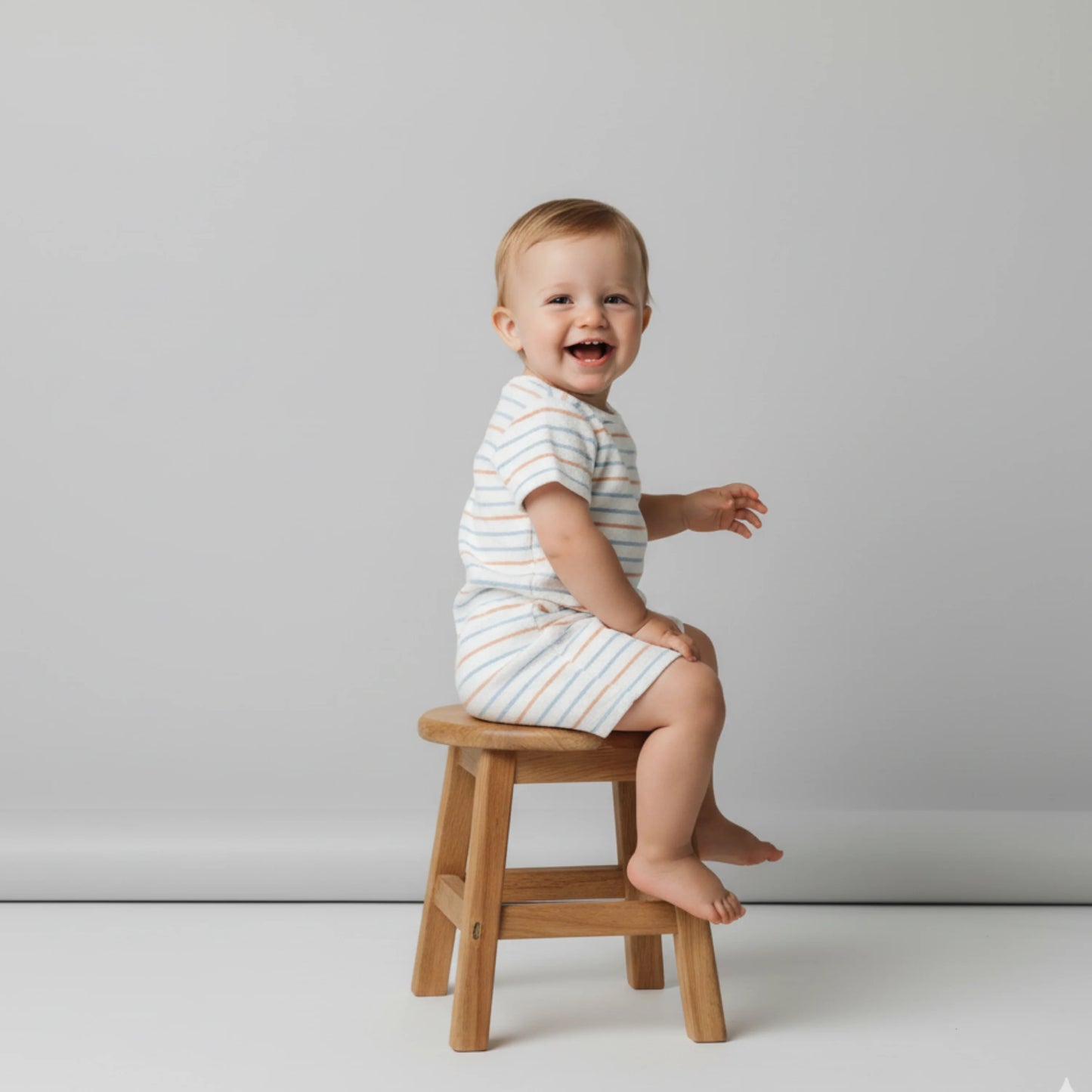 Organic Short Romper | Cabana Stripe