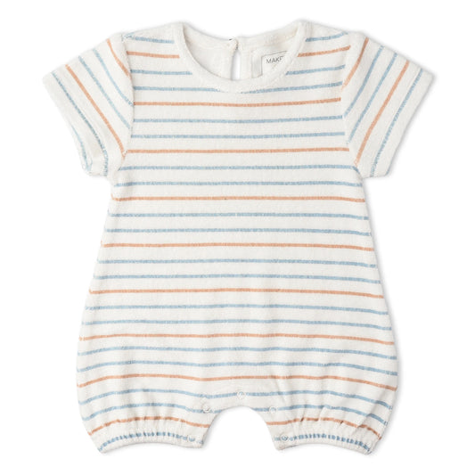 Organic Short Romper | Cabana Stripe