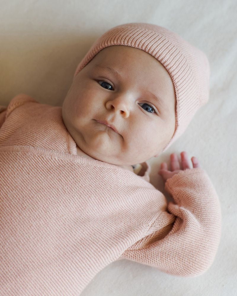 Wrap Knit Footie | Rose