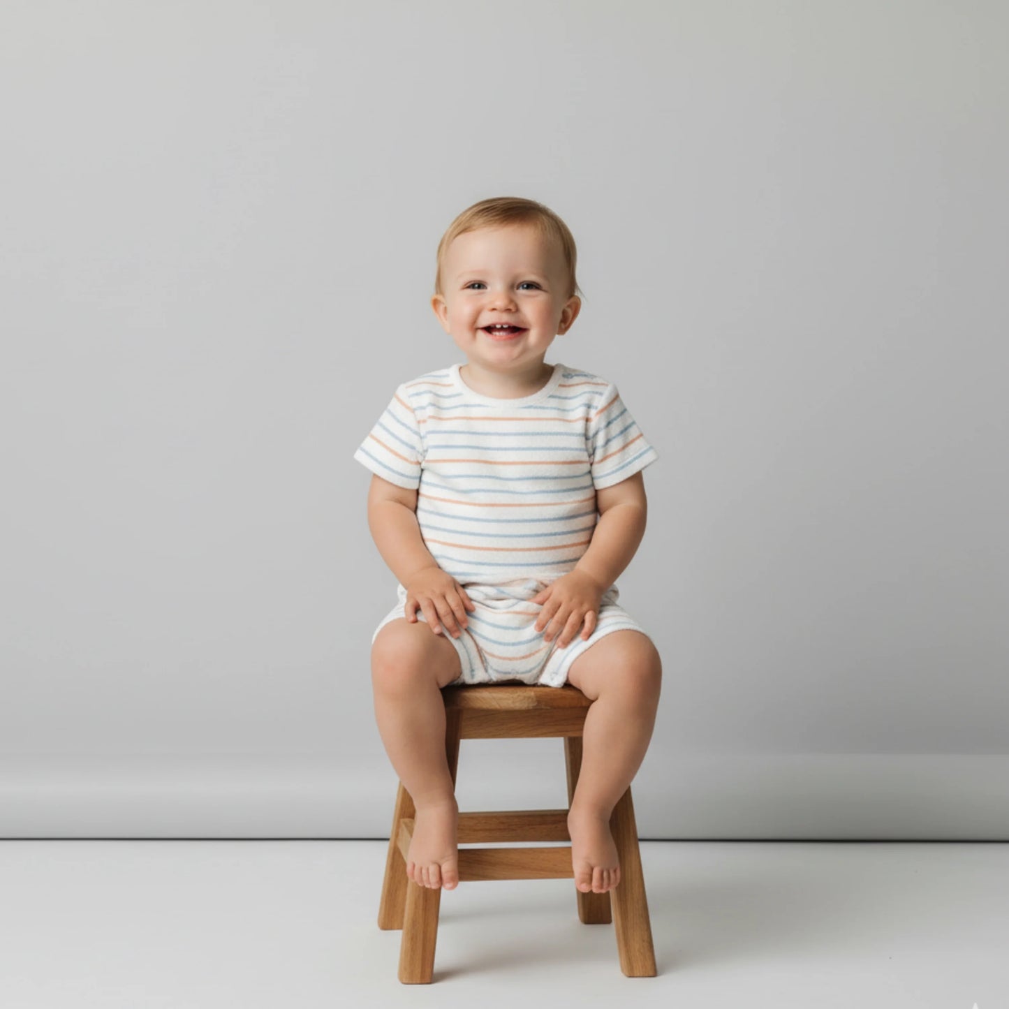 Organic Short Romper | Cabana Stripe
