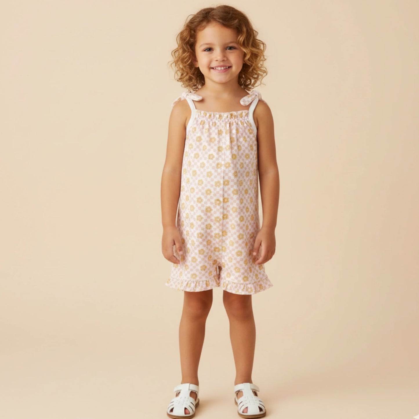 Organic Ruffle Jumpsuit | Pop Floral