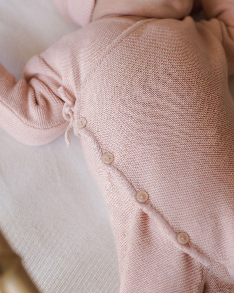 Wrap Knit Footie | Rose