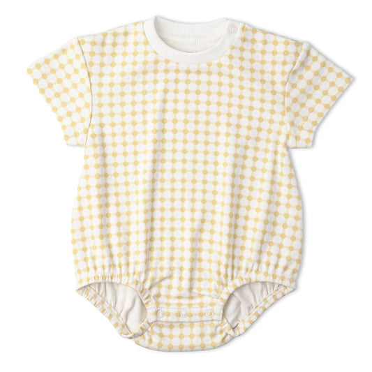 Organic Short Sleeve Bubble Romper | Dotty Gingham