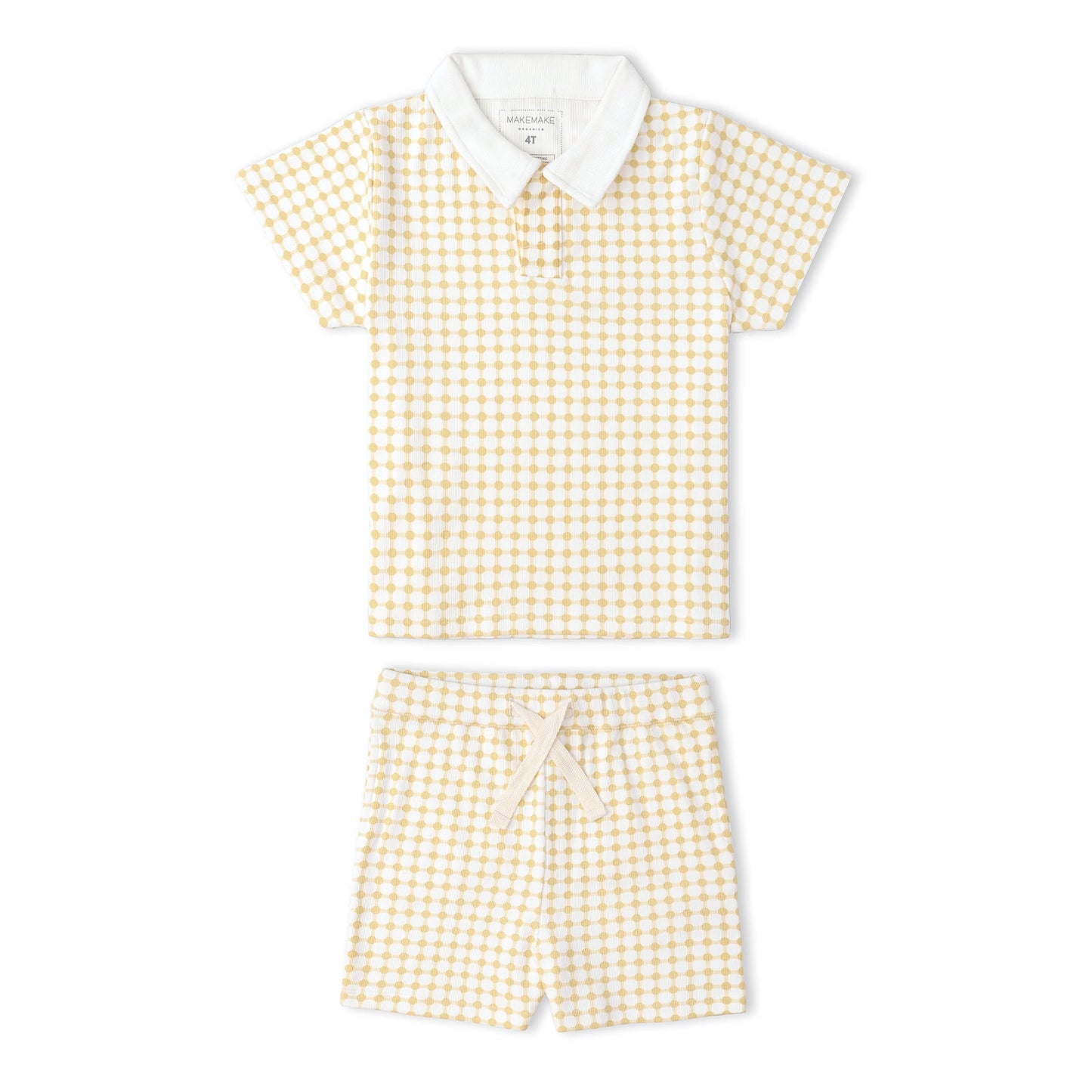 Organic Collar Tee & Short Set | Dotty Gingham