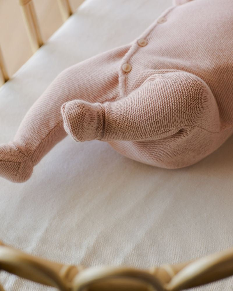 Wrap Knit Footie | Rose