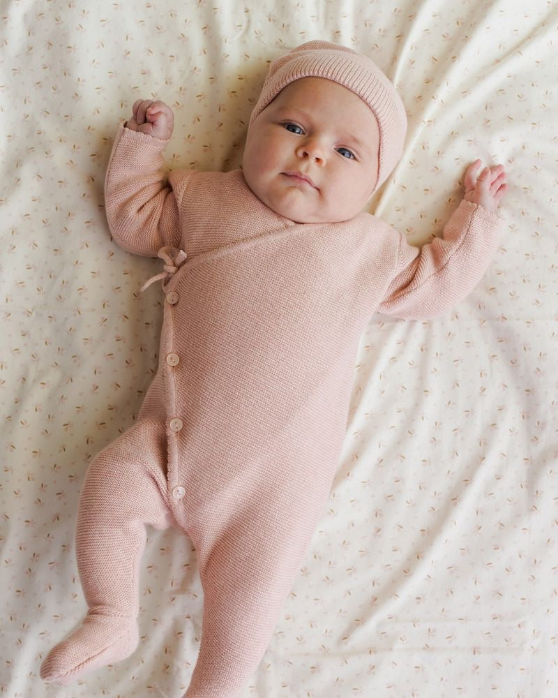 Wrap Knit Footie | Rose