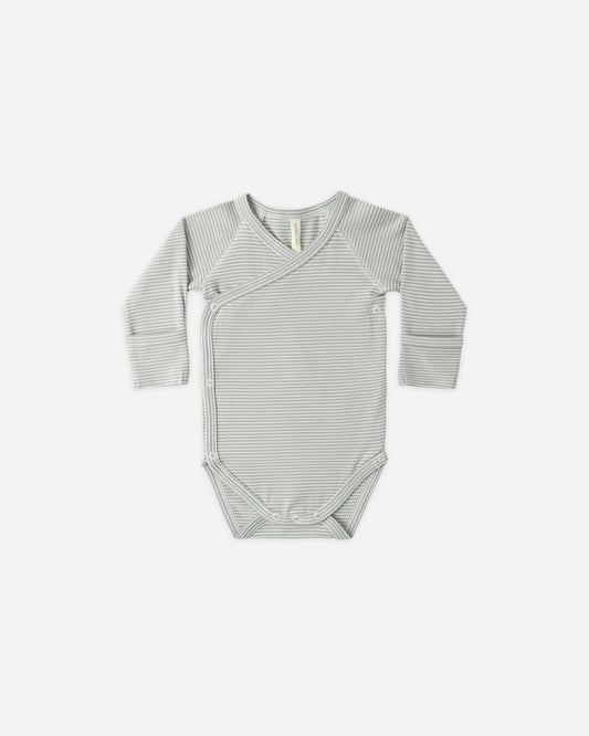 Side Snap Bodysuit | Sage Micro Stripe