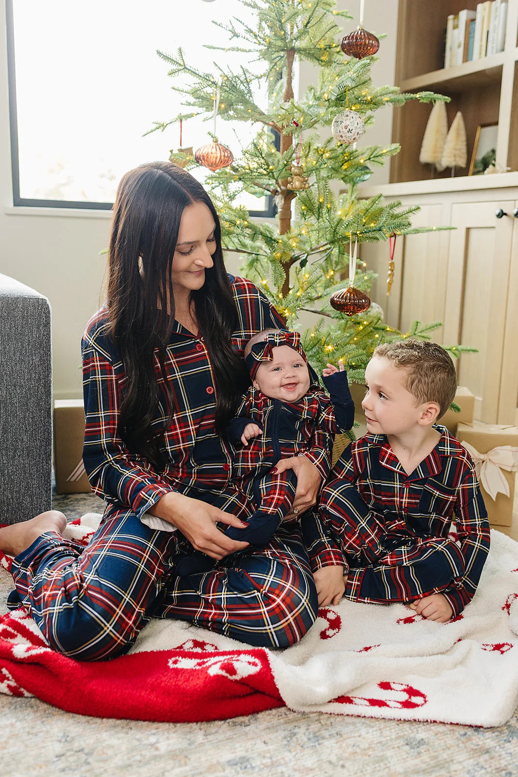 Adult Collard Pajama Set || Christmas Plaid