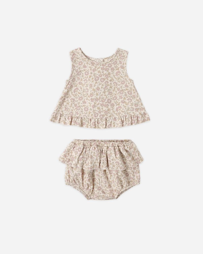 Ruffled Tulip Top + Bloomer Set | Dahlia