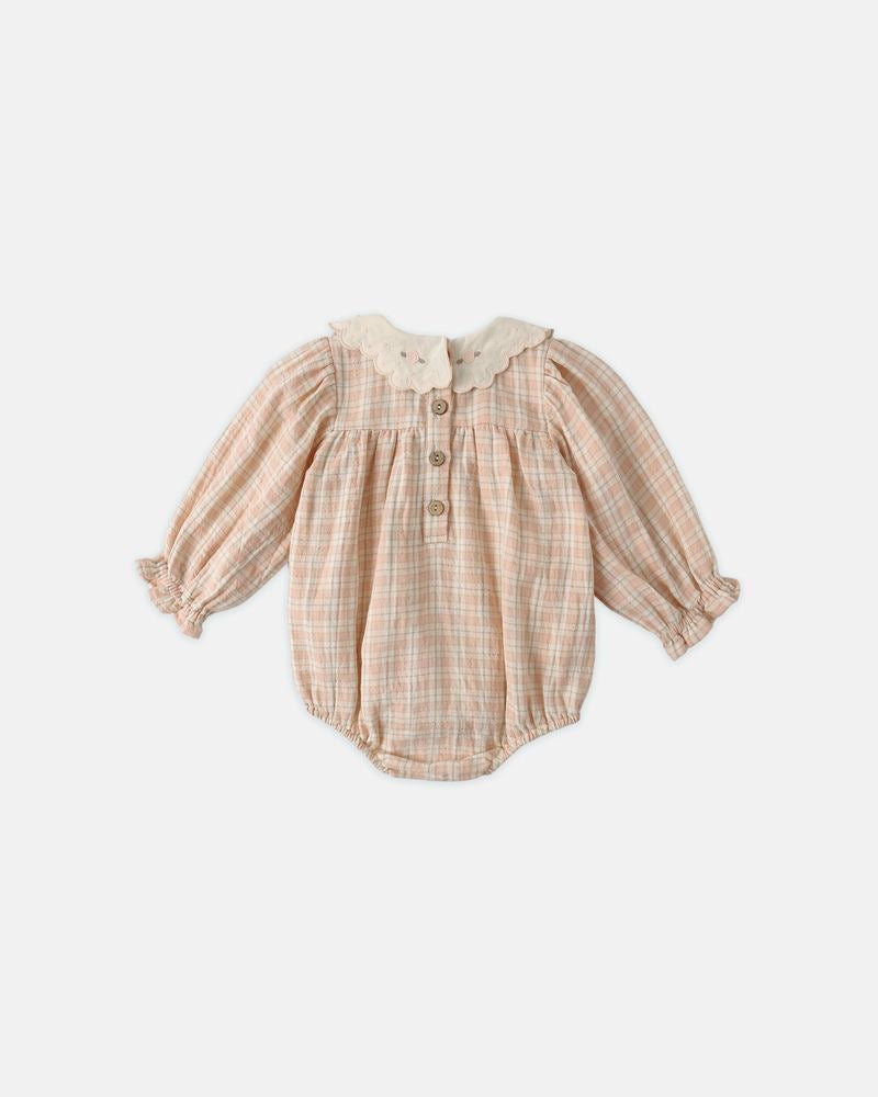 Callie Romper | Pink Plaid