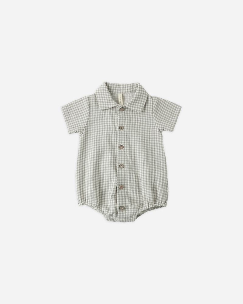 Matteo Romper | Sage Gingham