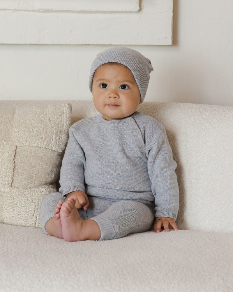 Knit Pant | Heathered Dusty Blue