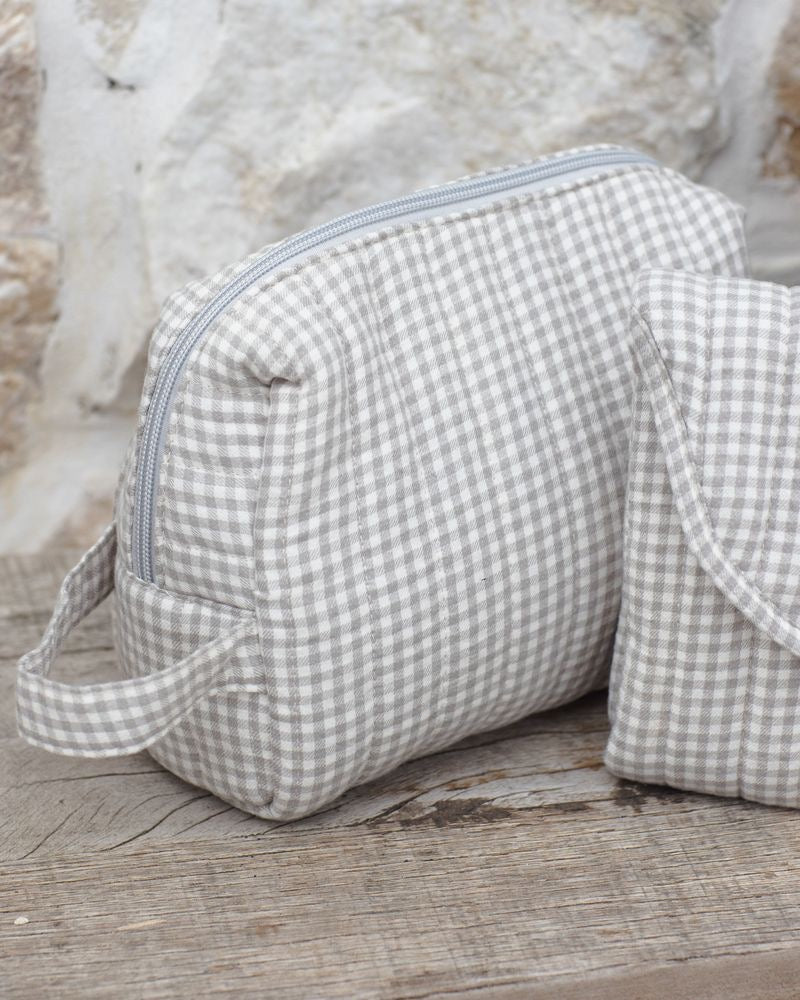 Toiletry Bag | Sage Gingham