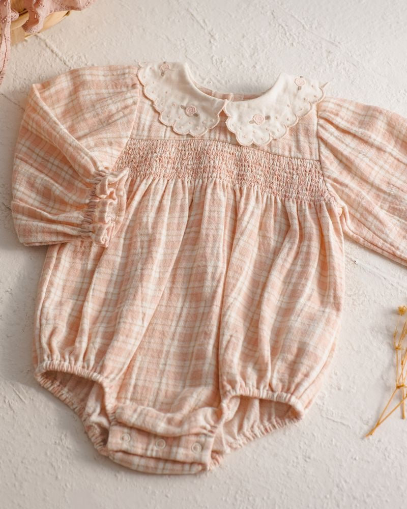 Callie Romper | Pink Plaid