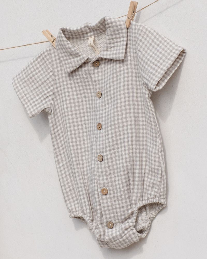 Matteo Romper | Sage Gingham