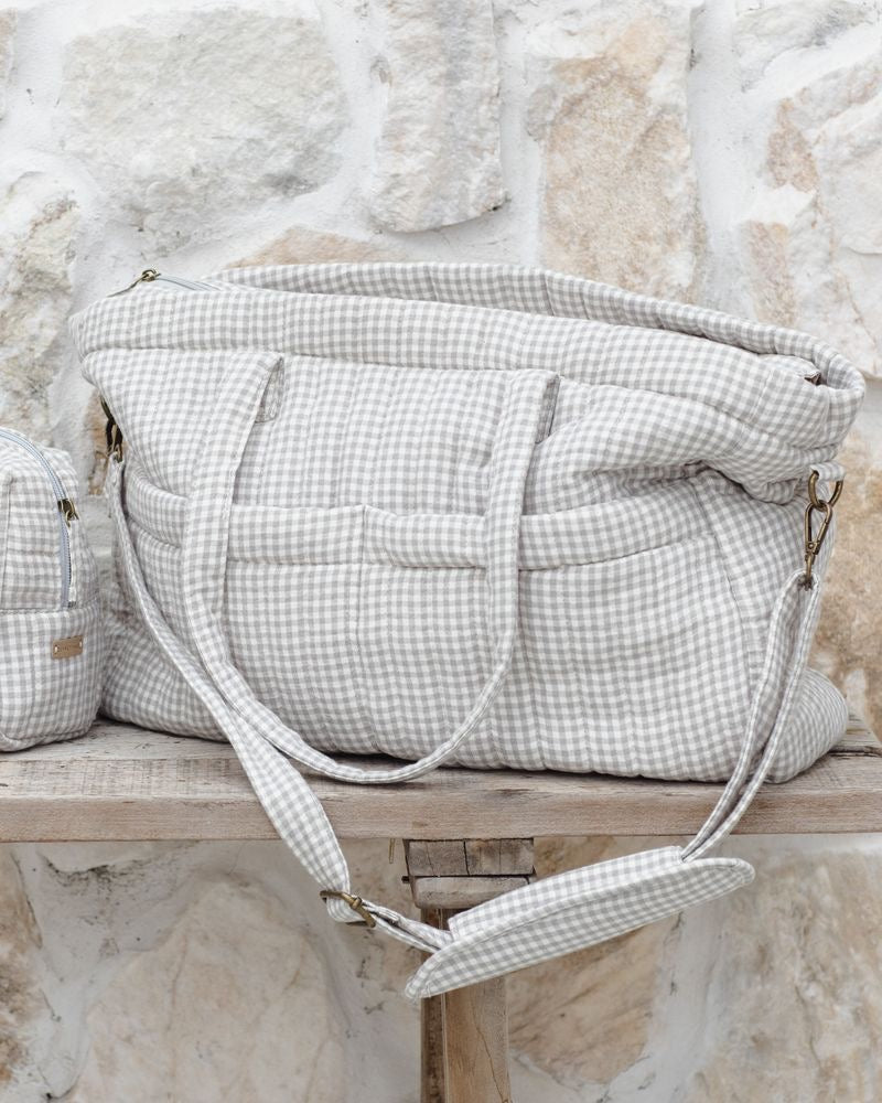 Diaper Bag + Changing Mat | Sage Gingham