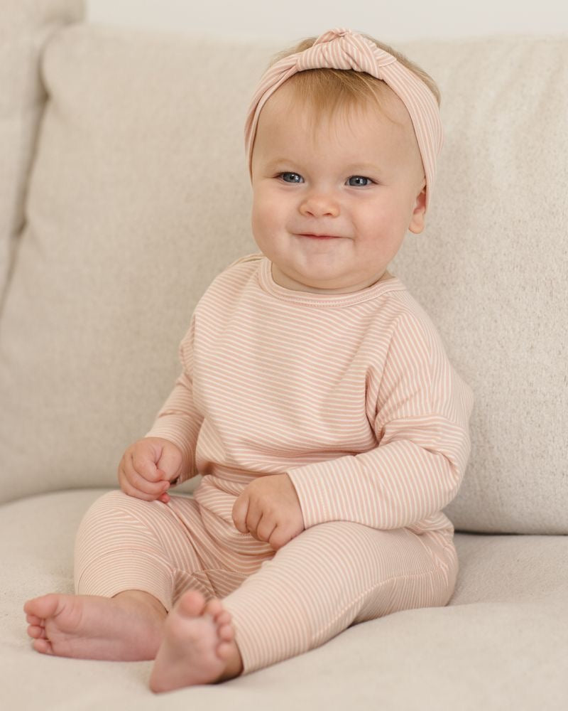 Long Sleeve Tee | Melon Micro Stripe