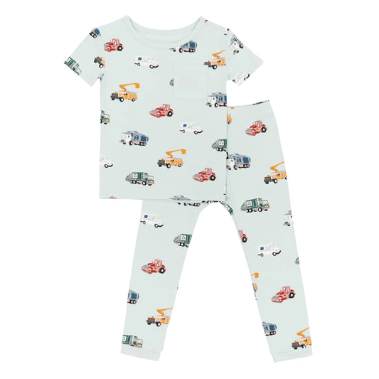 Short Sleeve With Pant Pajama Set | City Vehicles