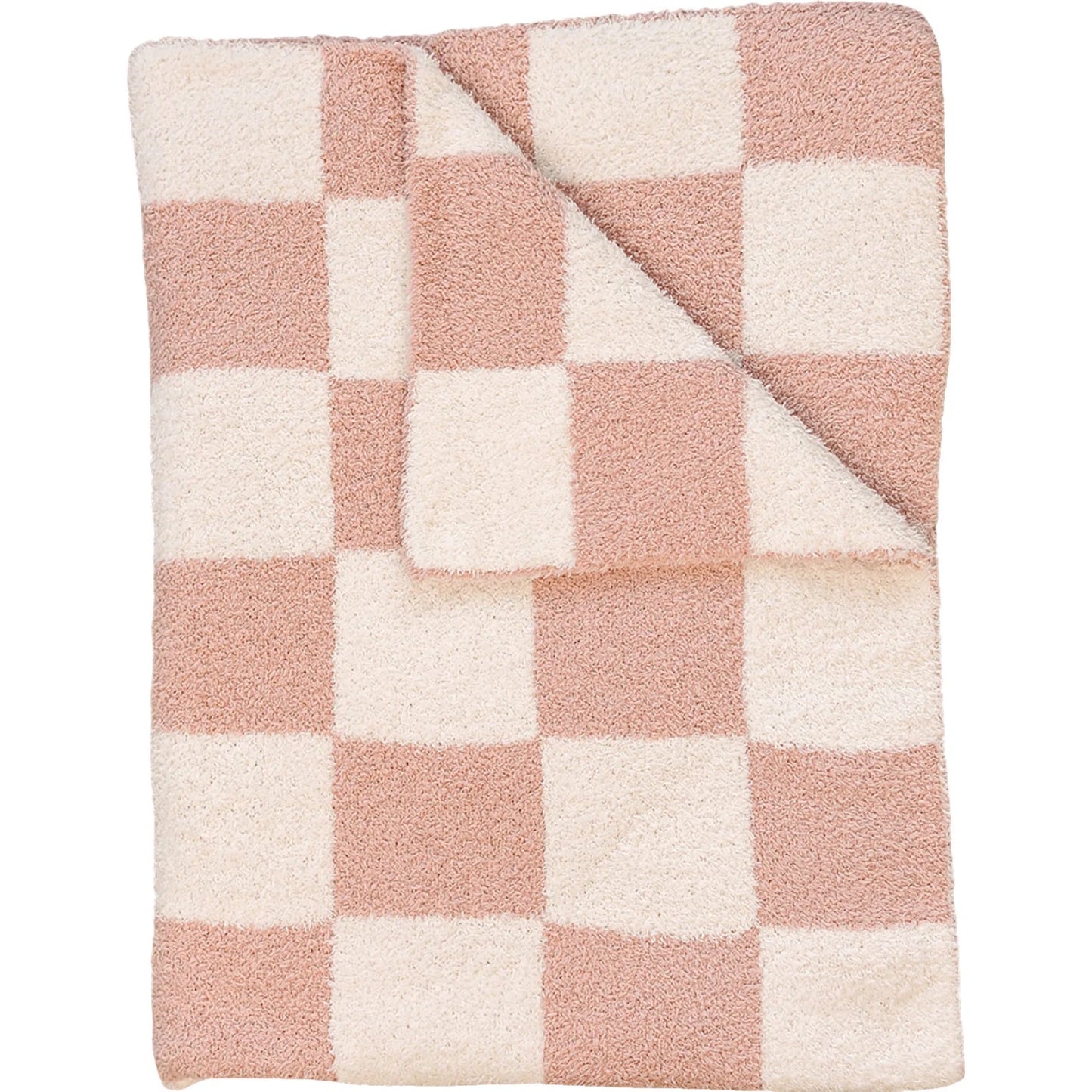 Plush Blanket | Pink Checkered